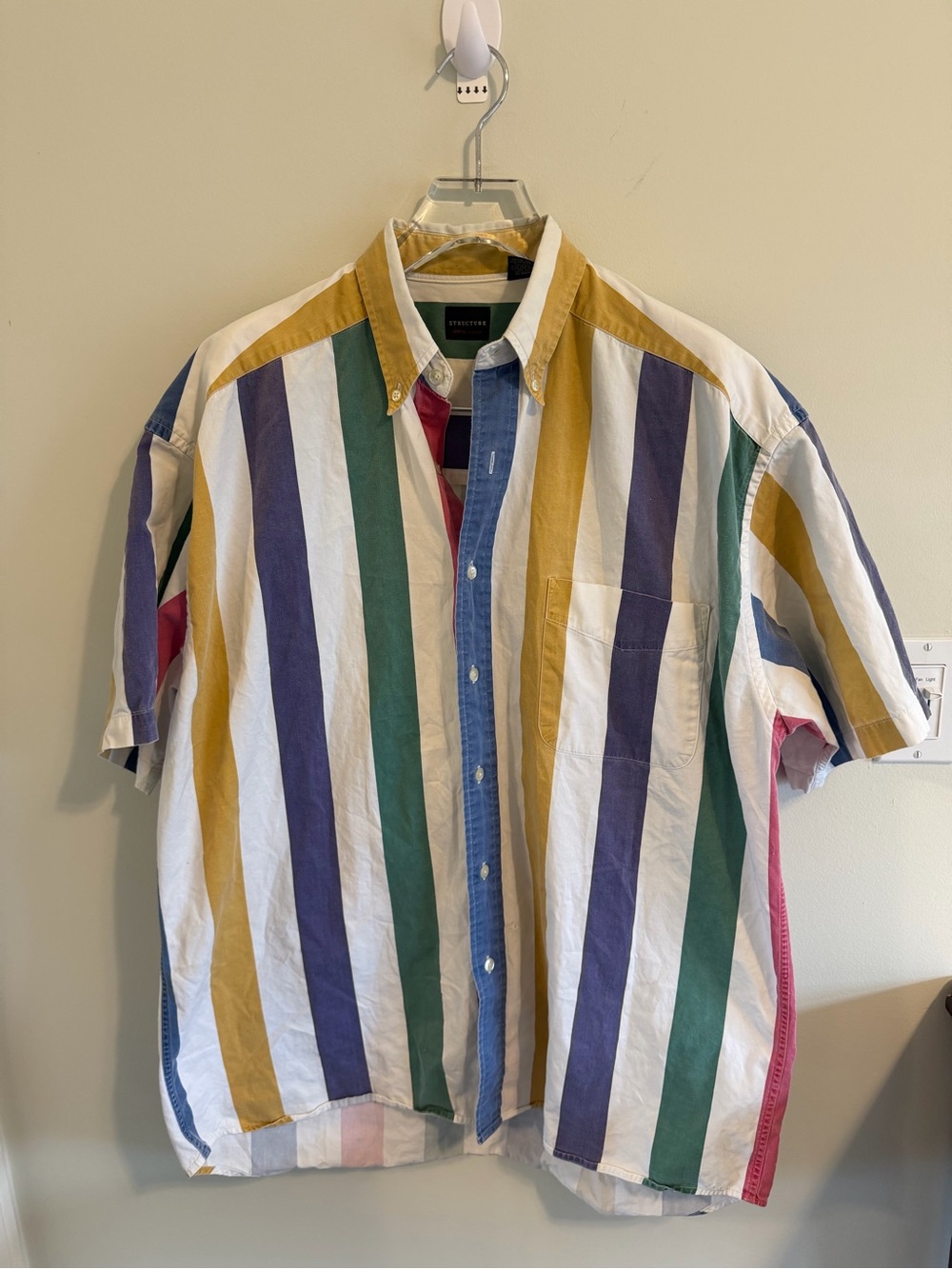 Vintage 90s Structure Striped Button Down Shirt size L